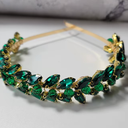 BESTYASH Rhinestone Wedding Headband Lightweight Crystal Bridal Crown Hair Accessory for Brides Elegant Leaf Design Comfortable Wear