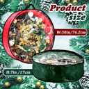Dunzy 8 Pieces Wreath Container Christmas Wreath Storage Bag Garland Tear Resistant Fabric Round Boxes with Clear Window for Storage for Xmas Holiday Ornament(30307.8 Inch,Red, Green)