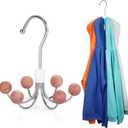 TOPIA HANGER Hoodie Hanger with 6 Cedar Balls, 360Swivel Purse Hanger, Scarf Hanger, Closet Hooks, Handbag Organizer, Bra Hanger, Accessory Organizers for Scarf, Tank top, Hat, Hoodie CT56C (1-Pack)