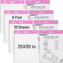 Super Sticky Easel Pad, 25 x 30 Inches, 30 Sheets/Pad, 8 Pads/Pack (Pink), Large Self Stick Flip Chart Paper for Whiteboards, Premium White Chart Paper for Teachers, Office, and Classroom Supplies