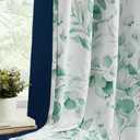 100% Blackout Curtains Green Floral Pattern Curtains 96 Inches Long for Bedroom Watercolor Leaf Print Thermal Insulated Drapes for Living Room Darkening Rod Pocket Window Curtains 2 Panels (Back Tab | Sage Green)