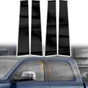 Door Pillar Posts Trim, Door Window Outer Post Panel Covers fit for Dodge Ram 1500 2500 3500 2009-2018,Door Pillar Moldings Covers, Anti Scratches Glossy Black 4PCS