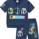 Transformers Boys French Terry Short Sleeve T-Shirt and Short Set for Big Kids, 5