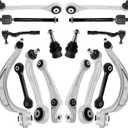 Front Upper and Lower Control Arm Compatible With Audi 2011 A4 A5 S4 Q5 Suspension Control Arm Kit, Sway Bar Link Front, Ball Joints, Inner and Outer Tie Rod Ends