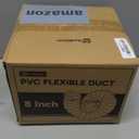 Hon&Guan 8 Inch PVC 25 FT Flexible Duct with Adjustable Rope and D-Shaped Rings, Suitable for Free Hanging and Utility Blower Exhaust Fan Support