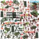 3 otters 307PCS Army Men Military Set, Military Battle Group Plastic Army Men Toy Soldiers for Boys and Girls, with Storage Container