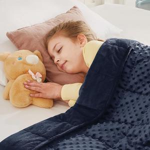 CuteKing Weighted Blanket - Weighted Blanket with Premium Glass Beads - Heavy Blanket Crystal Velvet for Comfort Sleep - Thick Blanket All Season (5lbs, 36"x48", Blue Bubble)