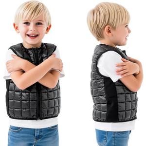 Weighted Vest for Kids, Sensory Support for Children with 2lb,3lb,4lb Weights, Breathable & Washable for Active Play (Grey) (Small)