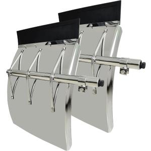 24"x31" Stainless Steel Quarter Fender Set Mud Flap Hangers with Single Bolt Mounting Bracket Fit for Semi Truck Trailer, 2 Pack