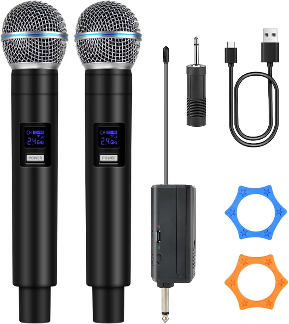 Professional Wireless Microphone for Podcast, Karaoke & Singing 2.4GHz Portable Dynamic Mic with 150ft Range, 8H Battery,Micrfono Inalmbrico for Streaming & Live Performance