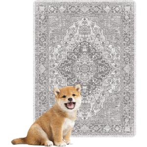 nunubaby 4PACK Washable Pee Pads for Dogs, Stylish, Non-Slip and Leak-Proof Pee Pads. Reusable Potty Pads for Dogs for Crates and Floors.(Brown/Geo, 18" x24")