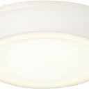 Westinghouse 6134000 Makira Traditional One-Light, 7.5 Inch 16 Watt Dimmable LED Indoor/Outdoor Surface Mount Fixture with Color Temperature Selection, White Finish, Frosted Acrylic Shade