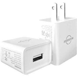USB A Charger 1A/5V Single Port USB Wall Plug 5W Wall Plug Brick Portable Travel Power Adapter UL Listed 2 Pack (White)