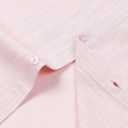 ZEROYAA Men's Linen Shirts Short Sleeve Summer Casual Button Down Beach Shirt with Pocket (Pink, XXL)