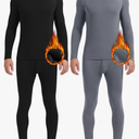 Patelai 2 Pack Men Thermals Top and Bottom Set Undergarments Lined Thermal Underwear Men Base Layer for Fall Winter, XXL
