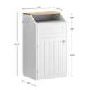 YATINEY Trash Cabinet, Freestanding Trash Can Cabinet, Wooden Recycling with Flip Door, 10 Gallon Hidden Kitchen Garbage Can for Kitchen, Living Room, White WB01WT