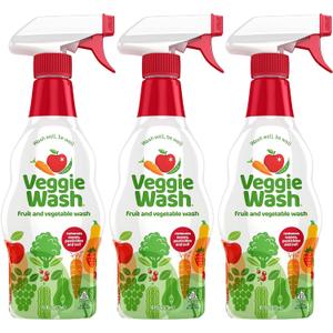 Veggie Wash Fruit and Vegetable Wash, Ideal for Cleaning Produce, 16 Fluid Ounce, Pack of 3