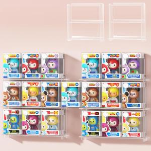 Acrylic Floating Display Shelves Compatible with Funko Pop in Box, Clear Wall Mounted Figures Display Case, Hanging Stackable Stands for Boxed Collectibles, Toys, Figurines 2 Pack