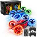 Drones for Kids, 3in1 Battle Drone with LED Lights, 3D Flip, Circle Fly, Altitude Hold, Remote Control Car Functions, Mini Drone for Boys Girls 4-8 6-12 Christmas and Birthday Gifts (Blue&Red)