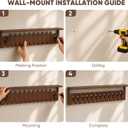 Coat Rack Wall Mount with Shelf, Wood Coat Rack with 12 Hooks, Decorative Wall Storage for Entryway, Bedroom, Bathroom, Living Room and Office
