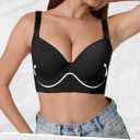 QDN Underwire Full Coverage Bra  Supportive, Comfortable Push Up Bra for Back Fat and Side Smoothing (Black, XL)