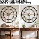 16 Inch Modern Decorative Metal Wall Clock with Big Black Roman Numerals Large Wall Clocks for Living Room Decor, Bedroom, Kitchen, Office,Housewarming Gift