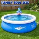 8FT Giant Inflatable Shark Sprinkler Pool for Kids & Adults - Summer Backyard Garden Water Play Center with Sprinkler, Reusable Wading Pool for Family Outdoor Fun