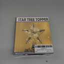 Juegoal Star Tree Topper with 20 LED Lights, Metal Silver Lighted Treetop Ornaments, Battery Powered Light Up Christmas Tree Decorations, 6.5 x 6.5 Inches