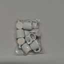 ChangThai Design Very Tiny  Inch High White Ceramic Coffee Tea Mug 10 Pieces Set - Miniature Tableware Cup Tray Bowl Crockery Cutlery Kitchenware Handmade Mini Porcelain Decorative Collectible Gifts