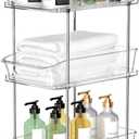 3 Tier Under Sink Organizer and Storage - Multi-Purpose Stackable Pantry Organizer with Pull-Out Clear Bins and Movable Dividers for Kitchen and Bathroom Cabinet