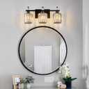 FDPBY Bathroom Vanity Lights 3-Light Modern Crystal Vanity Light Chrome Bathroom Light Fixtures Over Mirror Crystal Bathroom Vanity Lighting Fixtures