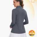 TACVASEN Women's Quarter Zip Pullover Golf Shirts UPF 50+ Long Sleeve Sun Shirts UV Protection Workout Tops (Gray, L)