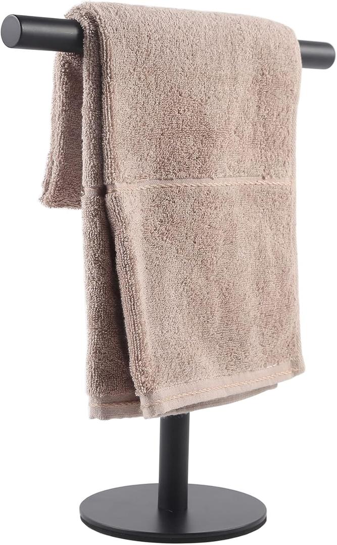 Bathroom Hand Towel Holder StandT-Shape Hand Towel Holder Stand SUS304 Stainless Steel Matte Black for BathroomKitchen or Vanity Countertop Bathroom Hand Towel Holder StandT-Shape Hand Towel Holder Stand SUS304 Stainless Steel Matte Black for BathroomKitchen or Vanity Countertop