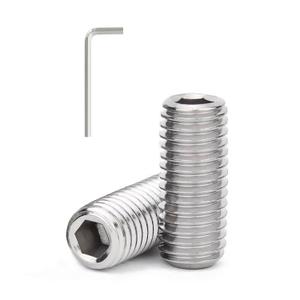 3/8-16 x 5/8'' (20 Pack) Set Screws, 304 Stainless Steel 18-8, Internal Hex Head Allen Drive Cup Point Screws (with Hex Key Wrench)
