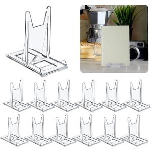 24 Pack Adjustable Book Display Stand, Crystal Clear Acrylic Book Easel, Comic Holder (4.41 x 4.13 x 2.36 Inch)