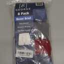 George Men's Moisture Wicking Regular Leg Boxer Briefs, 6-Pack (Grey/Stripesred/Blue/Diamond/Red) Size XL
