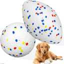 SYMHOBBY Dog Balls for Aggressive Chewers 3.1inch Giant Tennis Ball Rugby Indestructible Durable Bouncy Floating Balls for Large Dogs, Training 2pcs