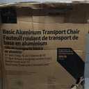 Medline Lightweight Foldable Transport Wheelchair with Handbrakes and 12-Inch Wheels, Blue Frame, Black Upholstery