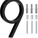 5" Floating Stainless Steel Address House Number, Modern Metal Anti-Rust House Numbers with Nail Kits for Door Garden Mailbox Decor Visibility Signage (9)