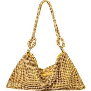 Rhinestone Purse Silver Hobo Purse Sparkly Black Evening Bag for Women Prom Party Wedding | Rhinestone, Sparkly, Prom, Party, Wedding