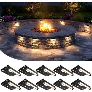 Teekuv 10 Pack 4 Inch Retaining Wall Lights, 3W LED Hardscape Lighting IP65 Waterproof Paver Lights, 12V AC/DC Low Voltage Outdoor Soft White 2700K Landscape Lighting for Patio Pathway Wall Stairs