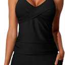 Summer Mae Womens Modest Tankini Swimsuits with Shorts 2025 Tummy Control Bathing Suits with Side Pockets Swimwear, Size 12