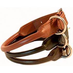 SIE Rolled Leather Dog Collars (14'', Black)