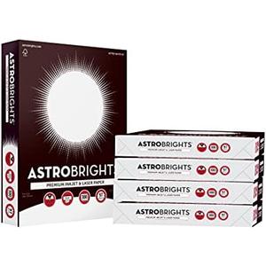 Astrobrights® Printer & Copy Paper, 8.5" x 11", 28lb/105gsm, 97 Brightness, White, 5 reams of 300 sheets per ream, 1,500 sheets per carton (91738-01)