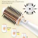 Plavogue Dual Voltage Blow Dryer Brush for European Travel,110V-240V Hot Air Brush with Volumizer, Negative Ionic Anti-Frizz - Styling Brush with Ceramic Coating for Long/Mid Hair Types, Oval Shape