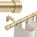 Gold Curtain Rods 160 inch, Extra Long Curtain Rod for Windows 120-160 inch, 1 inch Heavy Duty Drapery Rod for Outdoor Patio, Living Room, Bedroom, Modern Adjustable Curtain Pole 10-13ft