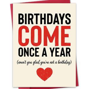 2 x Funny Birthday Card, Humorous Birthday Gift for Him or Her, Blank Inside, with Red Envelope and Gold Seal Sticker