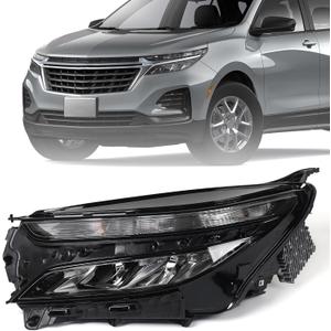 Huray LED Headlight Assembly Fit for Chevy Equinox LS 2022 2023 2024 LH OE Factory w/Halogen Turn Signal Headlamp Replacement for 85538059 GM2502531 Left Driver Side