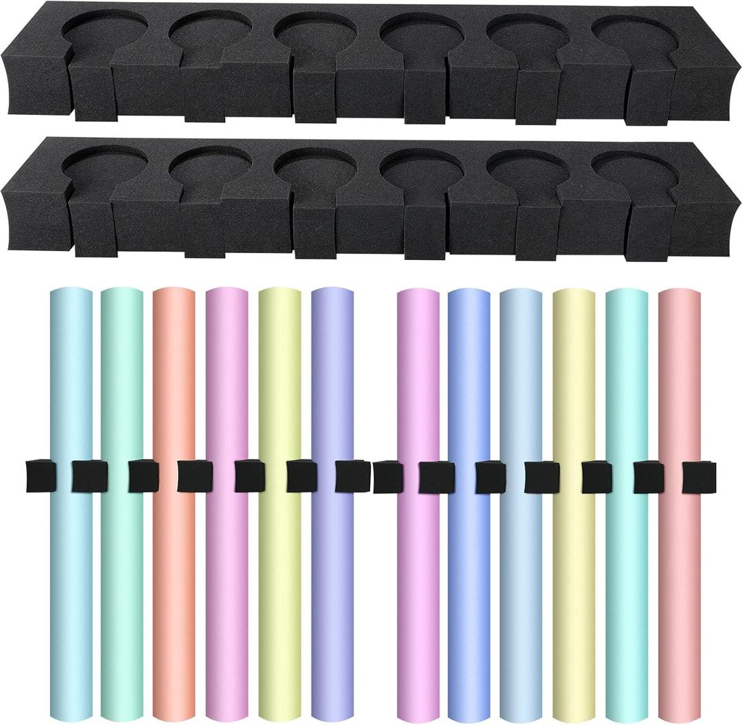 Colarr 2 Sets Seamless Photo Backdrop Wrap Paper Storage Rack Paper Roll Storage Clip 33 x 3 x 6 Inches Wall Mount Backdrop Holder Rack for Home Photography Studio Office School