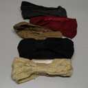 WILLBOND 5 Pieces Winter Cable Knit Headbands Fleece Lined Headbands Thick Crochet Turban Bowknot Ear Warmer for Women Girls